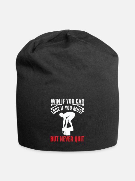 Geschenk für Schwimmer - Jersey-Beanie - Schwarz