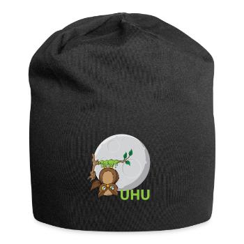 Uhu Eule Vogel Kleber - Jersey-Beanie - Schwarz - Vorne