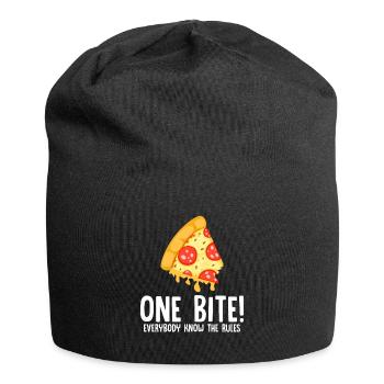 Pizza Rule Juste un morceau de fast food au salami - Bonnet en jersey - noir - Devant