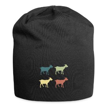 Retro Ziege - Jersey-Beanie - Schwarz - Vorne