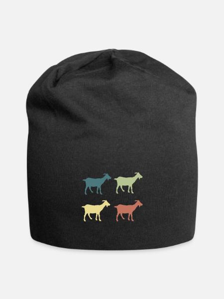 Retro Goat - Jersey Beanie - black