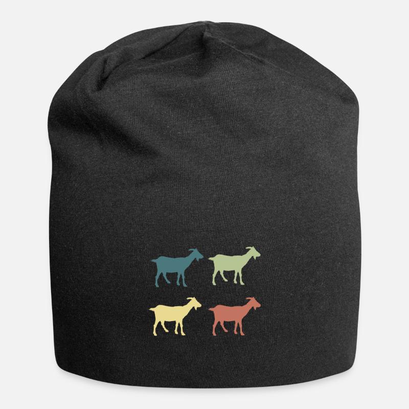 Retro Goat - Jersey Beanie - black