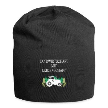 Landwirtschaft mit Leidenschaft - Jersey-Beanie - Schwarz - Vorne