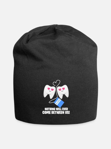 Zähne - Jersey-Beanie - Schwarz