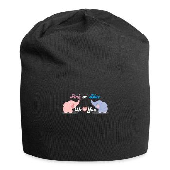 Pink or Blue - Süßes Werdende Eltern Geschenk - Jersey-Beanie - Schwarz - Vorne