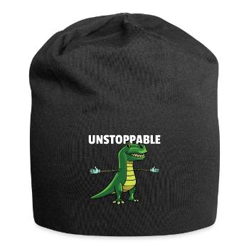 Dinosaure Dino T-Rex Mignon drôle - Bonnet en jersey - noir - Devant