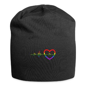 LGBT pulse heart - Jersey Beanie - black - Front