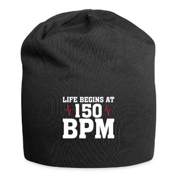 BPM Hardstyle Rave Techno Spruch Geschenk - Jersey-Beanie - Schwarz - Vorne