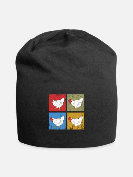 Poulet poulet poulets cadeau agriculteur agriculture - Bonnet en jersey - noir