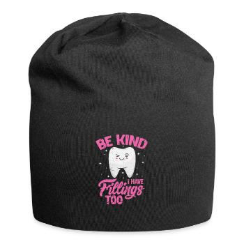 Zahnarzt Zahn Zähne Dentist Zahnärztin Geschenk - Jersey-Beanie - Schwarz - Vorne