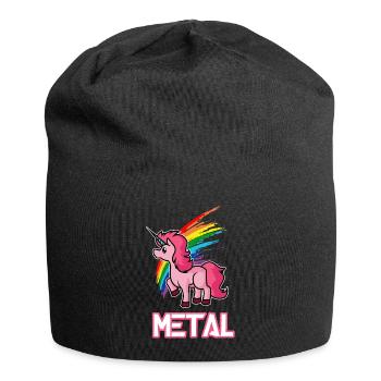 Metal Einhorn - Jersey-Beanie - Schwarz - Vorne