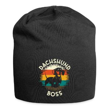 Dachshund Boss dog four-legged - Jersey Beanie - black - Front