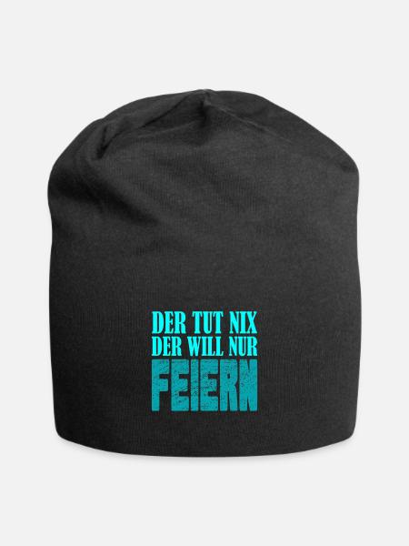 Der tut nix, der will nur feiern - Jersey-Beanie - Schwarz