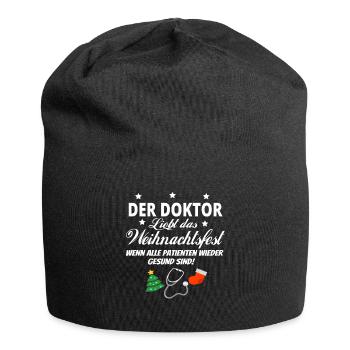Doktor Arzt Weihnachten Geschenk Geburtstag - Jersey-Beanie - Schwarz - Vorne