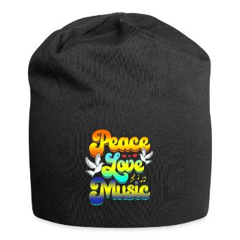 Peace Love Music Rave Festival Musical Hippie - Bonnet en jersey - noir - Devant