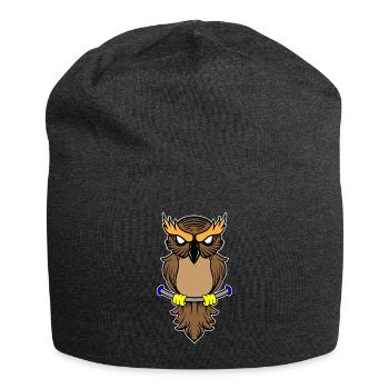 Eule - Jersey-Beanie - Anthrazit - Vorne