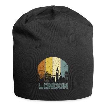 70s Retro Style Fun London City Geschenkidee Grafik - Jersey-Beanie - Schwarz - Vorne