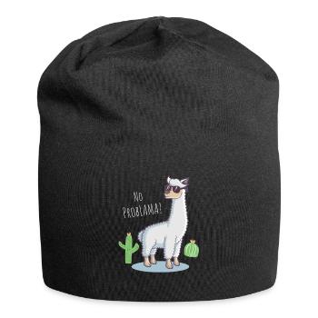 Funny Gift Lama No Problama Cactus Design - Jersey-Beanie - Schwarz - Vorne