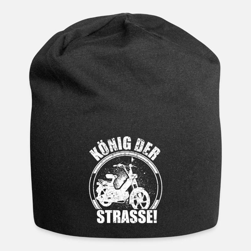 Mofa Moped Mofafahrer Geschenk - Jersey-Beanie - Schwarz