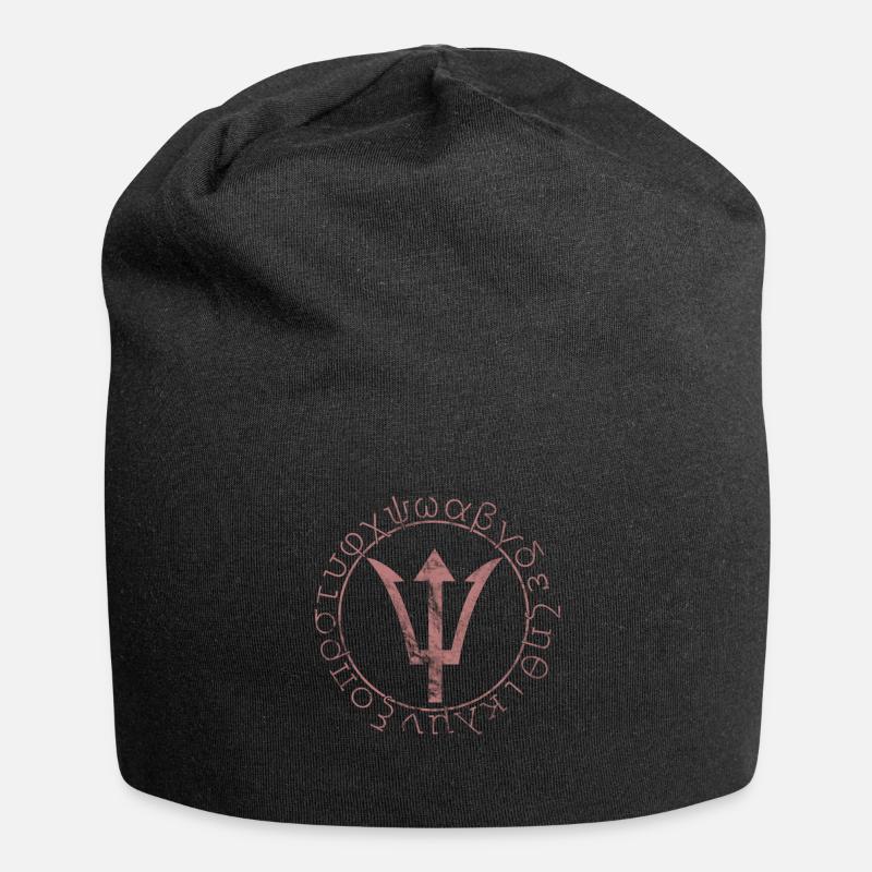 Poseidon Dreizack Symbol Griechischer Gott - Jersey-Beanie - Schwarz