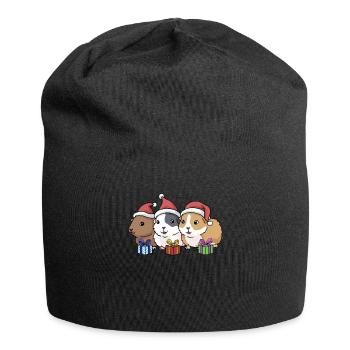 Guinea Pig Christmas Funny Guinea Pig - Jersey Beanie - black - Front