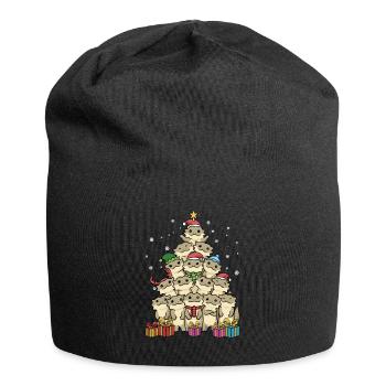 Cadeau de Noël drôle Noël dragon barbu - Bonnet en jersey - noir - Devant