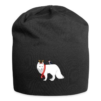 Cadeau d'hiver du père Noël Noël ours polaire - Bonnet en jersey - noir - Devant