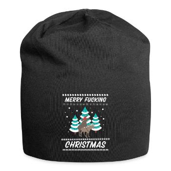 Joyeux Noël baise Noël Noël - Bonnet en jersey - noir - Devant