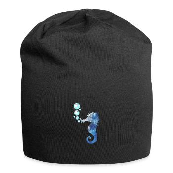 Hippocampes créatures marines - Bonnet en jersey - noir - Devant