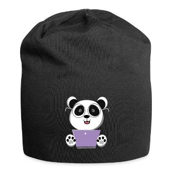 Ordinateur panda - Bonnet en jersey - noir - Devant