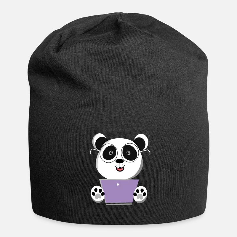 Ordinateur panda - Bonnet en jersey - noir