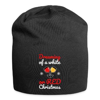 Wein Glühwein Weihnachten - Jersey-Beanie - Schwarz - Vorne
