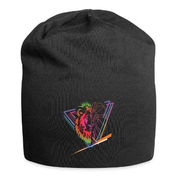 tête de lion - Bonnet en jersey - noir - Devant
