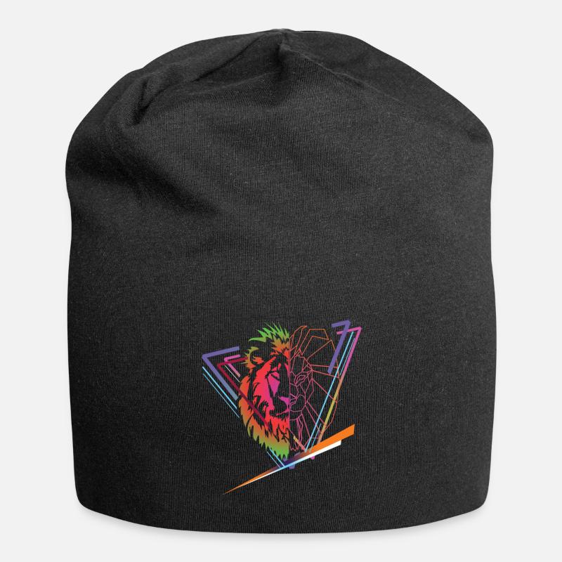 tête de lion - Bonnet en jersey - noir