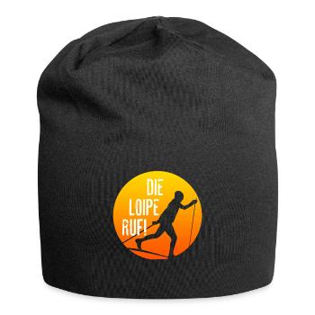 Langlaufen / Langläufer / Skifahrer / Ski - Jersey-Beanie - Schwarz - Vorne