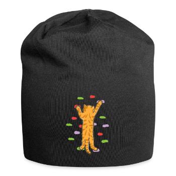 Cadeau d'escalade de chat d'escalade de chat d'escalade - Bonnet en jersey - noir - Devant