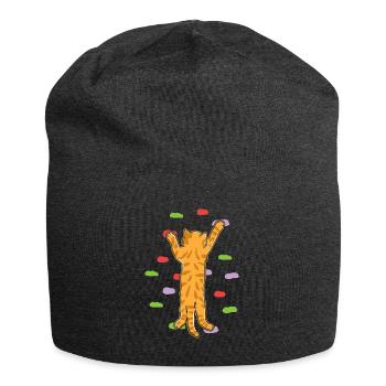 Klettern Katze Bouldern Felsen Kletterer Geschenk - Jersey-Beanie - Anthrazit - Vorne
