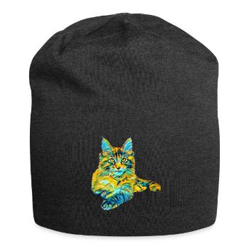Maine Coon - Jersey Beanie - charcoal grey - Front