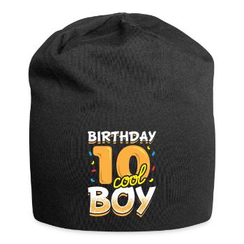 Birthday Boy 10 Jahre Geburtstag Junge Geschenk - Jersey-Beanie - Schwarz - Vorne