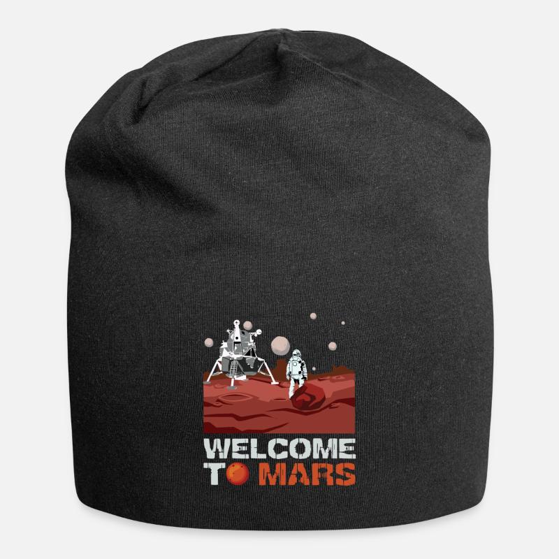 Mars Willkommen - Jersey-Beanie - Schwarz