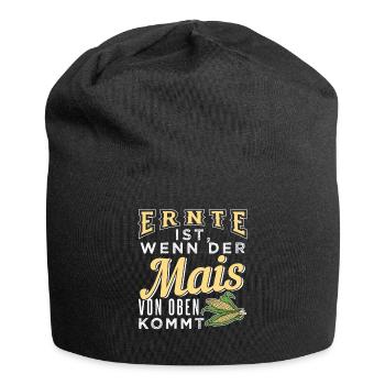 Ernte ist, wenn der Mais von oben kommt - Jersey-Beanie - Schwarz - Vorne