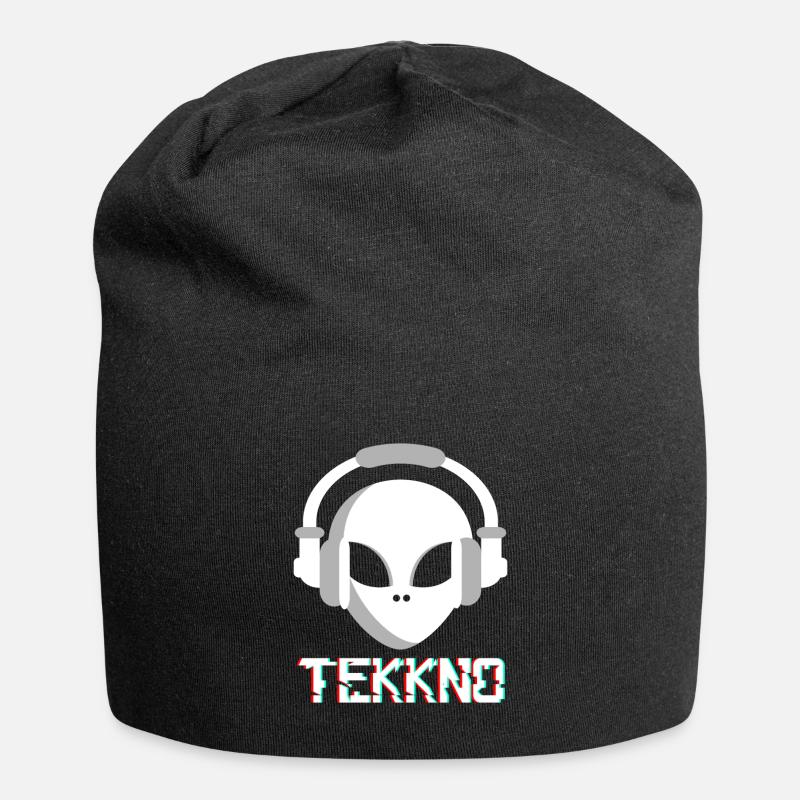 Tekkno Alien Geschenk - Jersey-Beanie - Schwarz