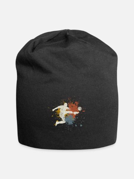 Fußball retro - Jersey-Beanie - Schwarz