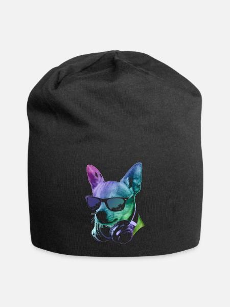 DJ Chihuahua - Jersey-Beanie - Schwarz