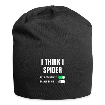 Gift idea Saying Denglisch I think I Spider - Jersey Beanie - black - Front