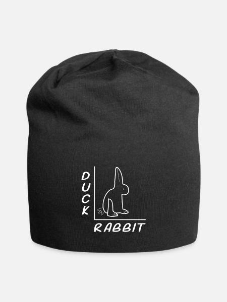 Lapin de canard Illusion d'optique - Bonnet en jersey - noir