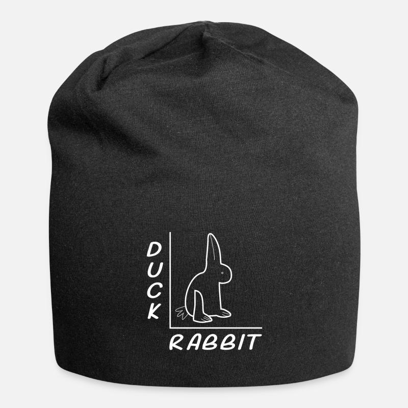 Lapin de canard Illusion d'optique - Bonnet en jersey - noir