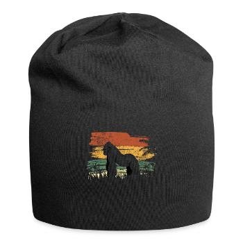 Silverback Grumpy Gorilla Gift Animal Lover 70s - Jersey Beanie - black - Front
