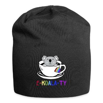 Regenbogen-Flaggen-Gay Pride-Koala-Geschenk-Design-Idee - Jersey-Beanie - Schwarz - Vorne