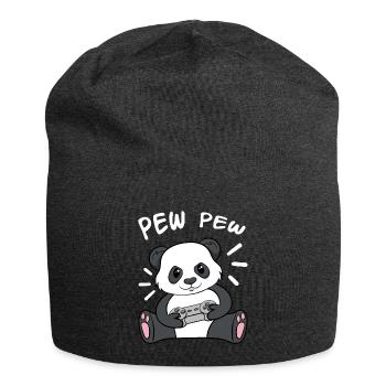 Pew Pew Panda - Jersey-Beanie - Anthrazit - Vorne